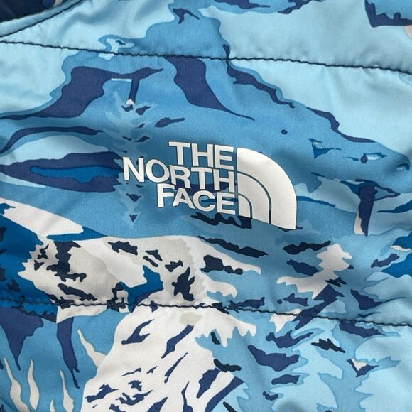 The North Face Reversible Mount Chimbo Jacket Baby 6-12 M Blue Sherpa Full Zip - Picture 7 of 16